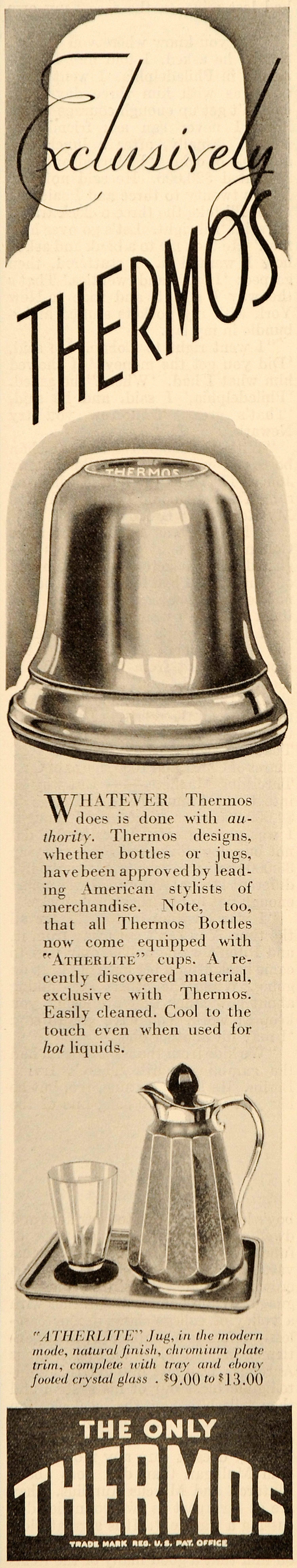 1933 Ad Thermos Atherlite Jug Bottles Vacuum Flask - ORIGINAL ADVERTISING SEP4