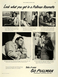 1952 Ad Pullman Passenger Train Roomette Railway Business Travel SEP5