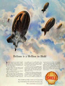 1942 Ad Helium Hellion Hold Barrage Balloons Shell Gasoline World War II SEP5