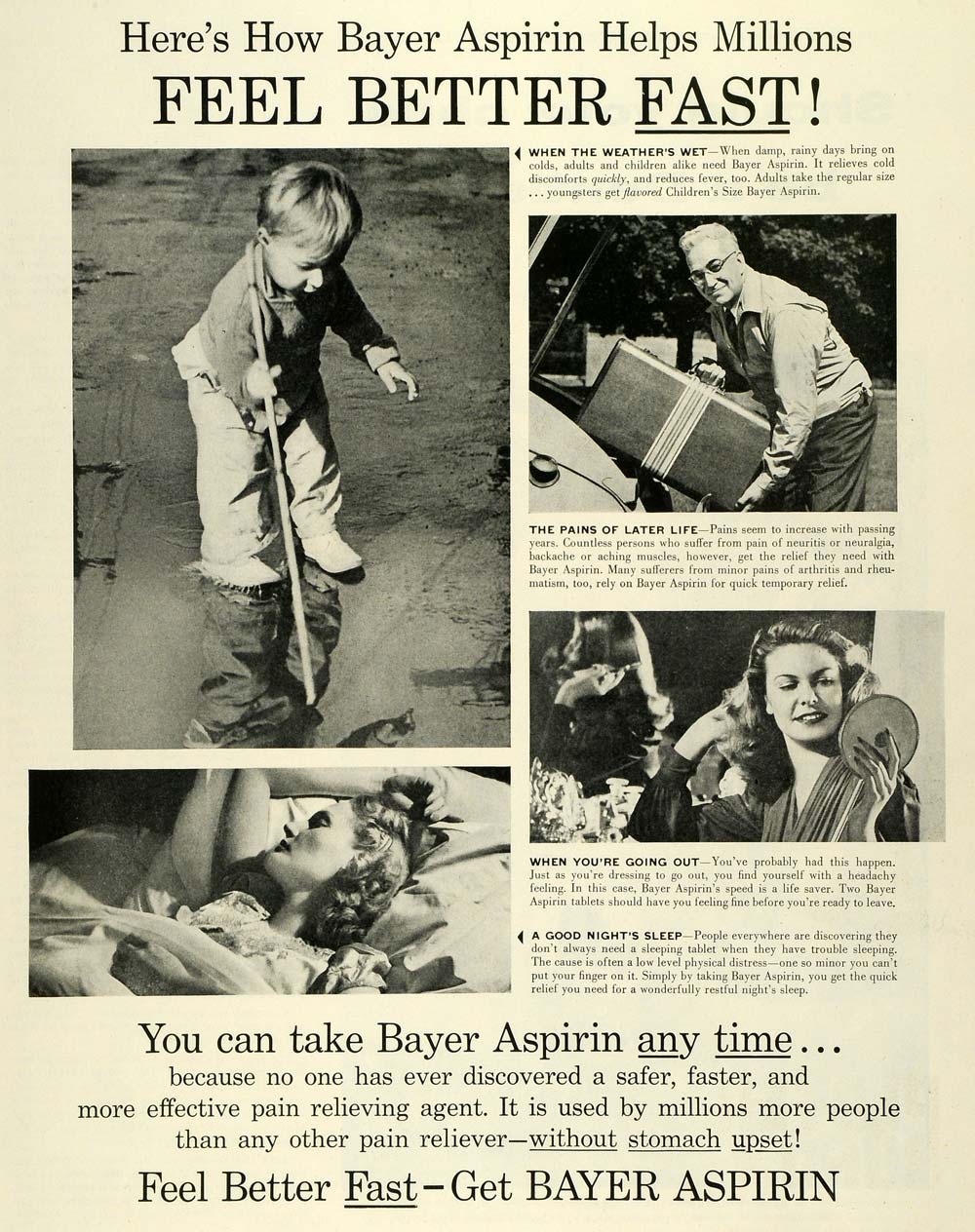 1955 Ad Bayer Aspirin Pharmaceutical Co Chemicals Medicines Baby Pain SEP6