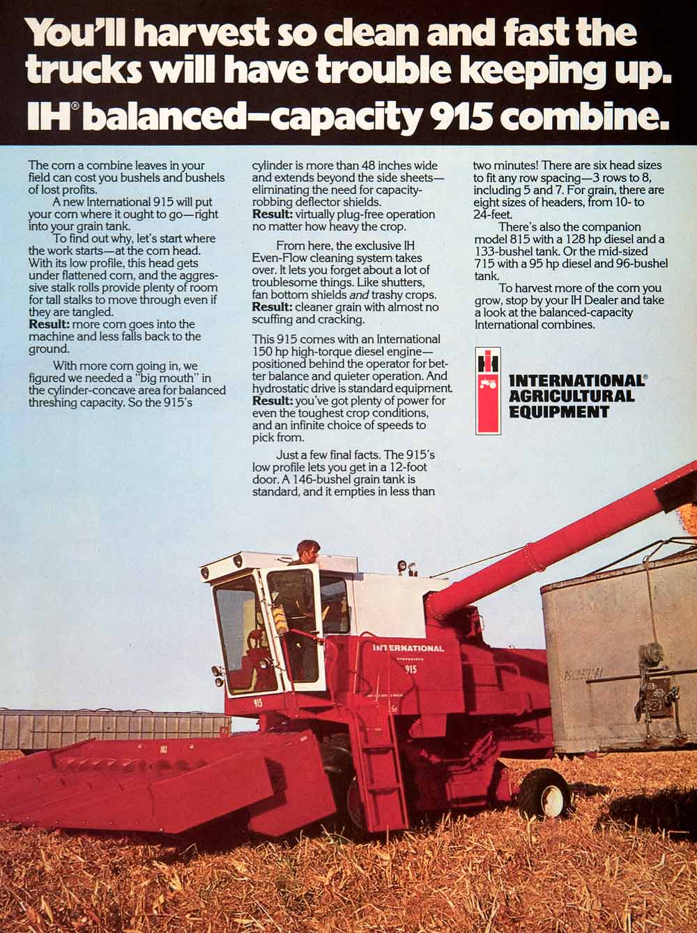 1977 Ad International Harvester Agricultural Equipment 915 Corn 815 715 SF3