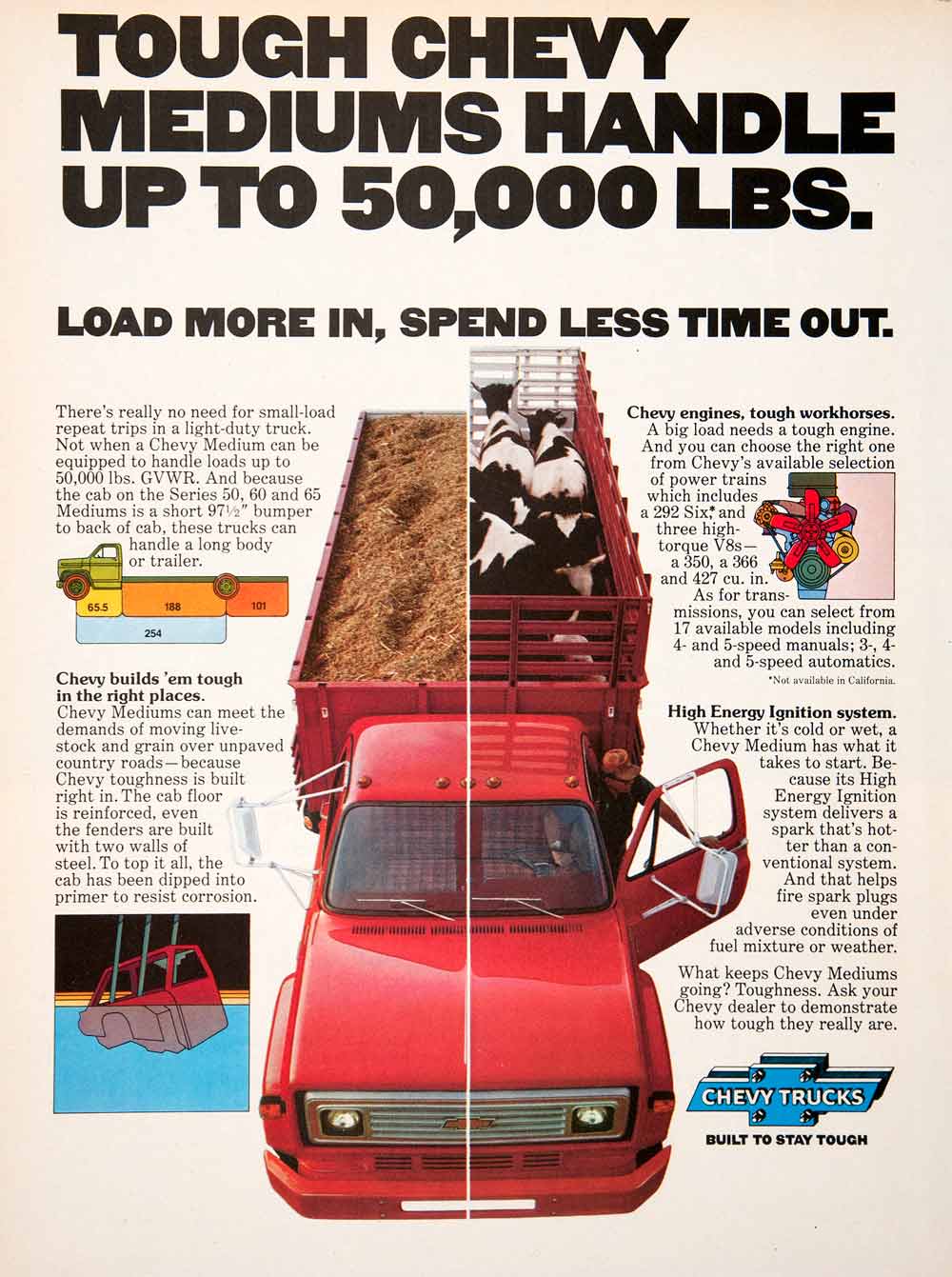 1977 Ad Chevrolet Chevy Trucks Engine Medium Body Trailer Transmission SF3