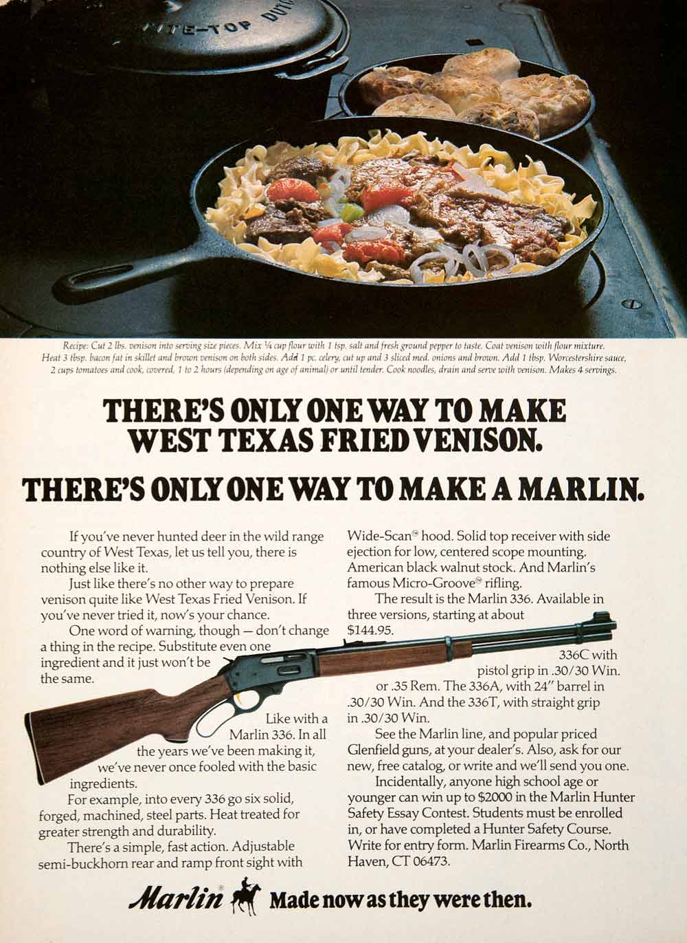 1978 Ad Marlin Rifle Firearms Safety Essay Contest Hunter Safety Course SF3