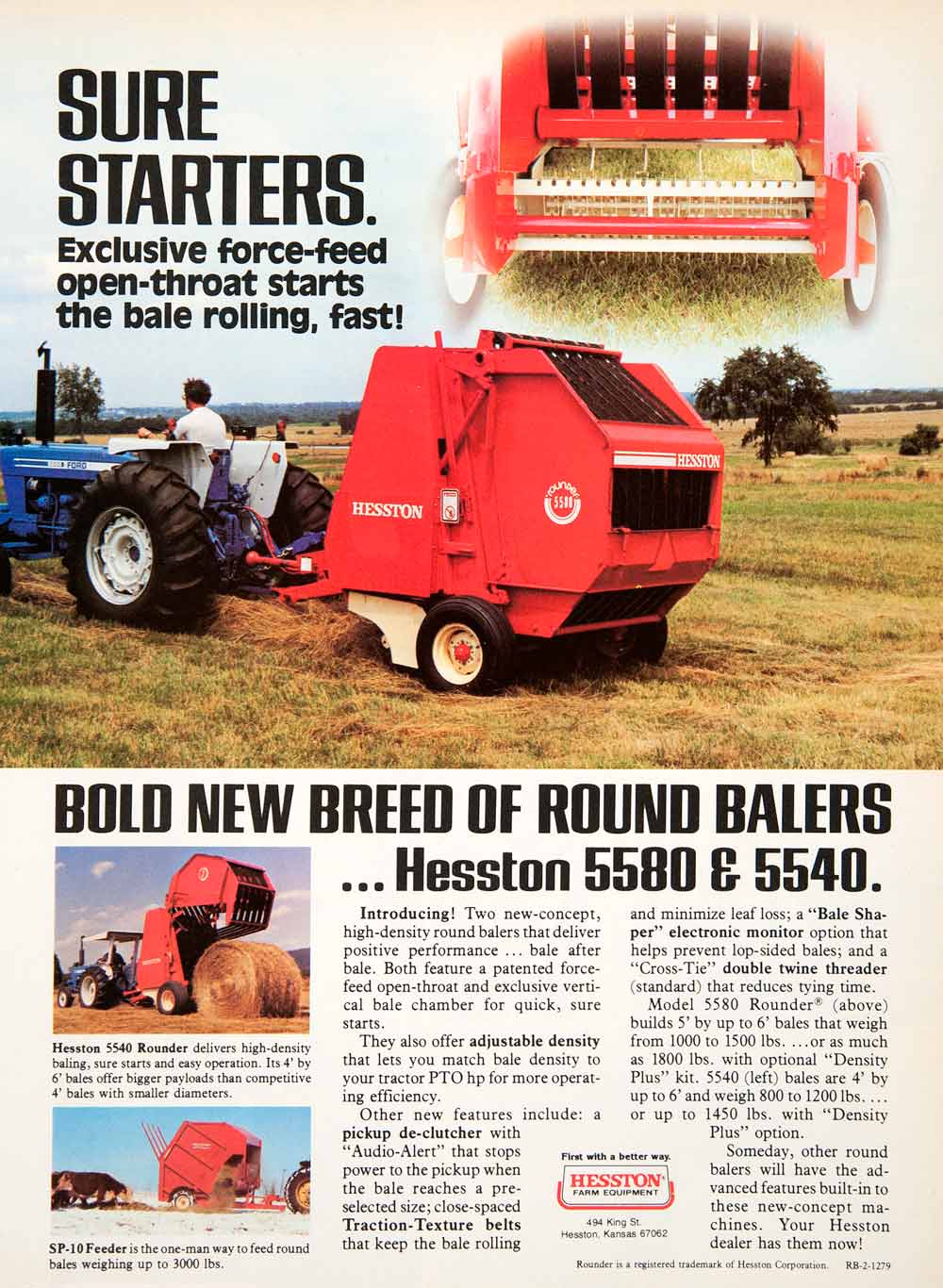 1980 Ad Hesston Farm Equipment Machinery Agriculture Round Balers Hesston SF3