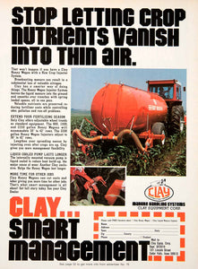 1980 Ad Clay Honey Wagon Fertilizing Manure Handling Systems Farming SF3