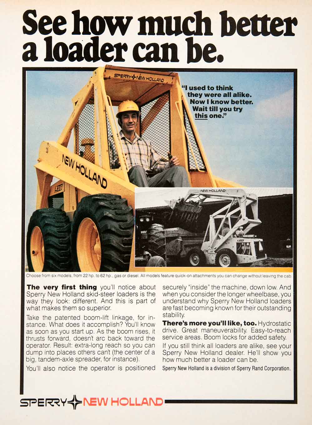 1979 Ad Sperry New Holland Farming Equipment Machinery Agriculture Steer SF3