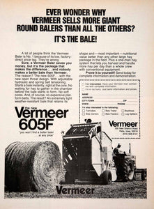 1978 Ad Vermeer Pella Iowa Baler Hay Agriculture Farming Advertisement 605F SF4