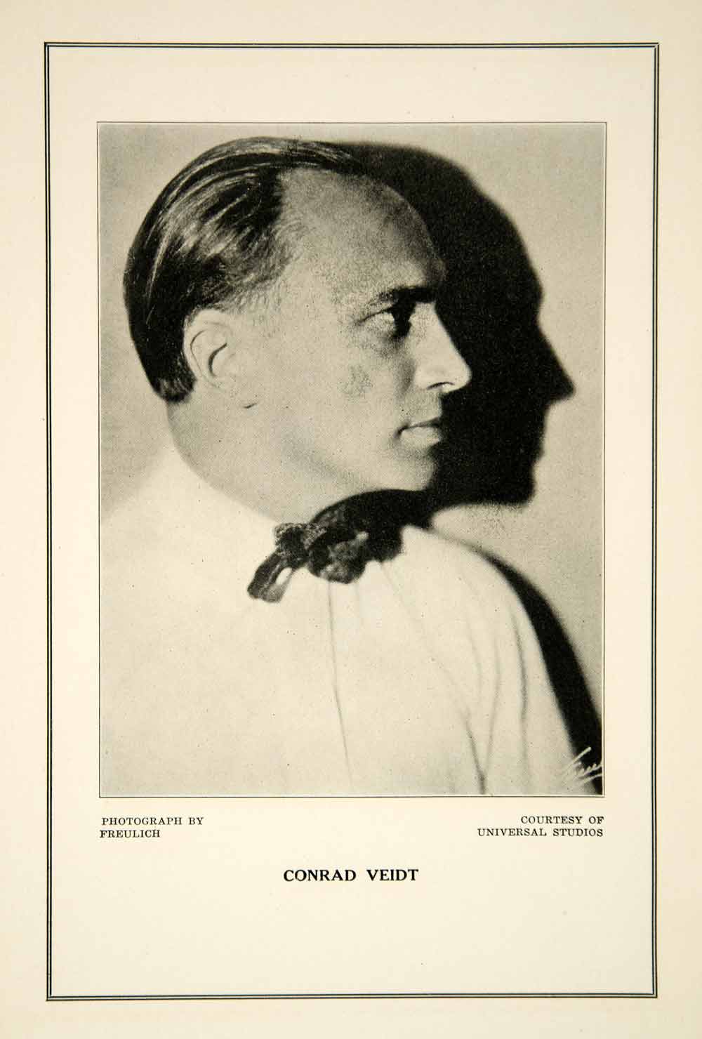 1927 Print Conrad Veidt Actor Silent Film Star German Movies Hollywood Portrait