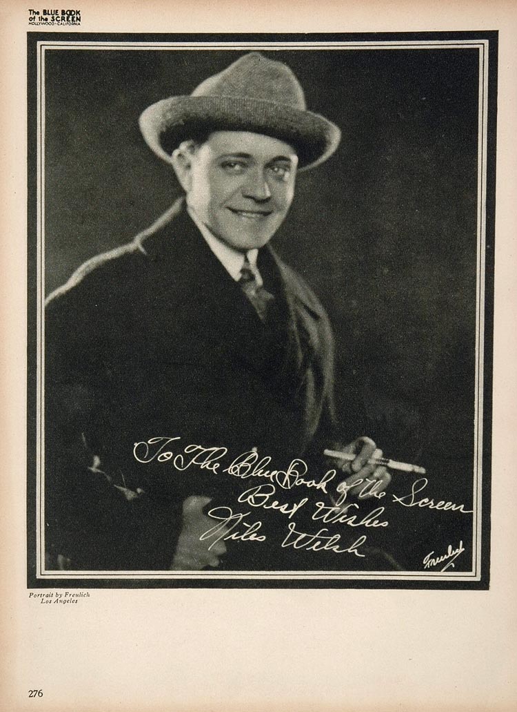 1923 Niles Welsh Silent Film Actor Biography Print - ORIGINAL