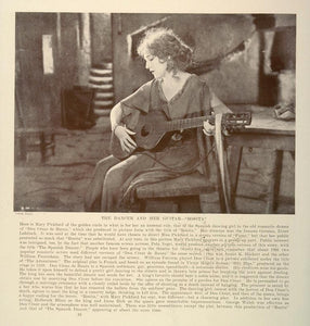 1927 Print Film Scene Rosita Mary Pickford Guitar Girl - ORIGINAL