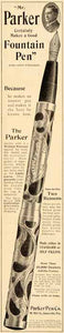 1906 Ad Mr. Parker Decorated Antique Fountain Pen - ORIGINAL ADVERTISING SP4