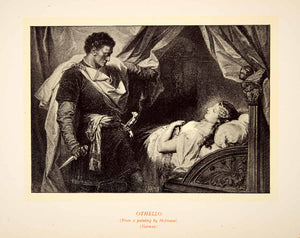 1900 Lithograph Heinrich Hofmann Art Othello Shakespeare Theater Stage SRP1