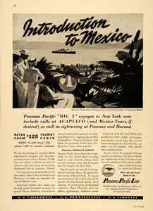 1936 Ad Panama Pacific Line Cruises Acapulco Mexico - ORIGINAL ADVERTISING ST1