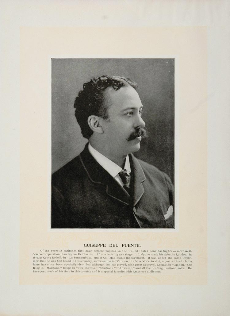 1894 Opera Luigi Ravelli Tenor Del Puente Baritone - ORIGINAL STAGE2 –  Period Paper Historic Art LLC