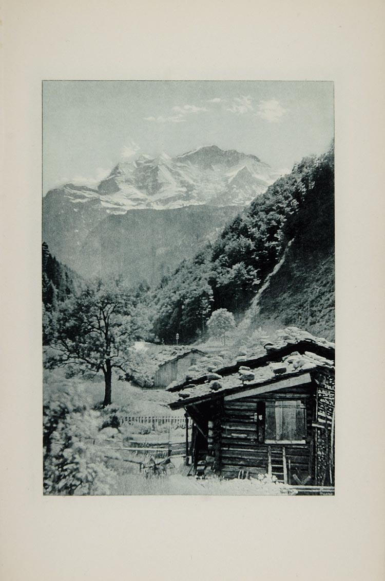 1904 Jungfrau Mountain Swiss Alps Switzerland Print - ORIGINAL PHOTOGRAVURE SW2