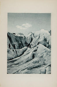 1904 Mer de Glace Glacier Switzerland France Print - ORIGINAL PHOTOGRAVURE SW2