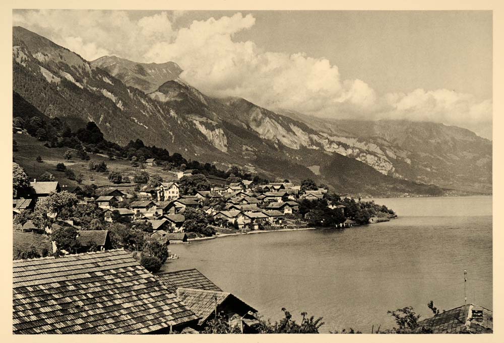 1938 Ringgenberg Switzerland Lake Brienz M. Hurlimann - ORIGINAL SZ1