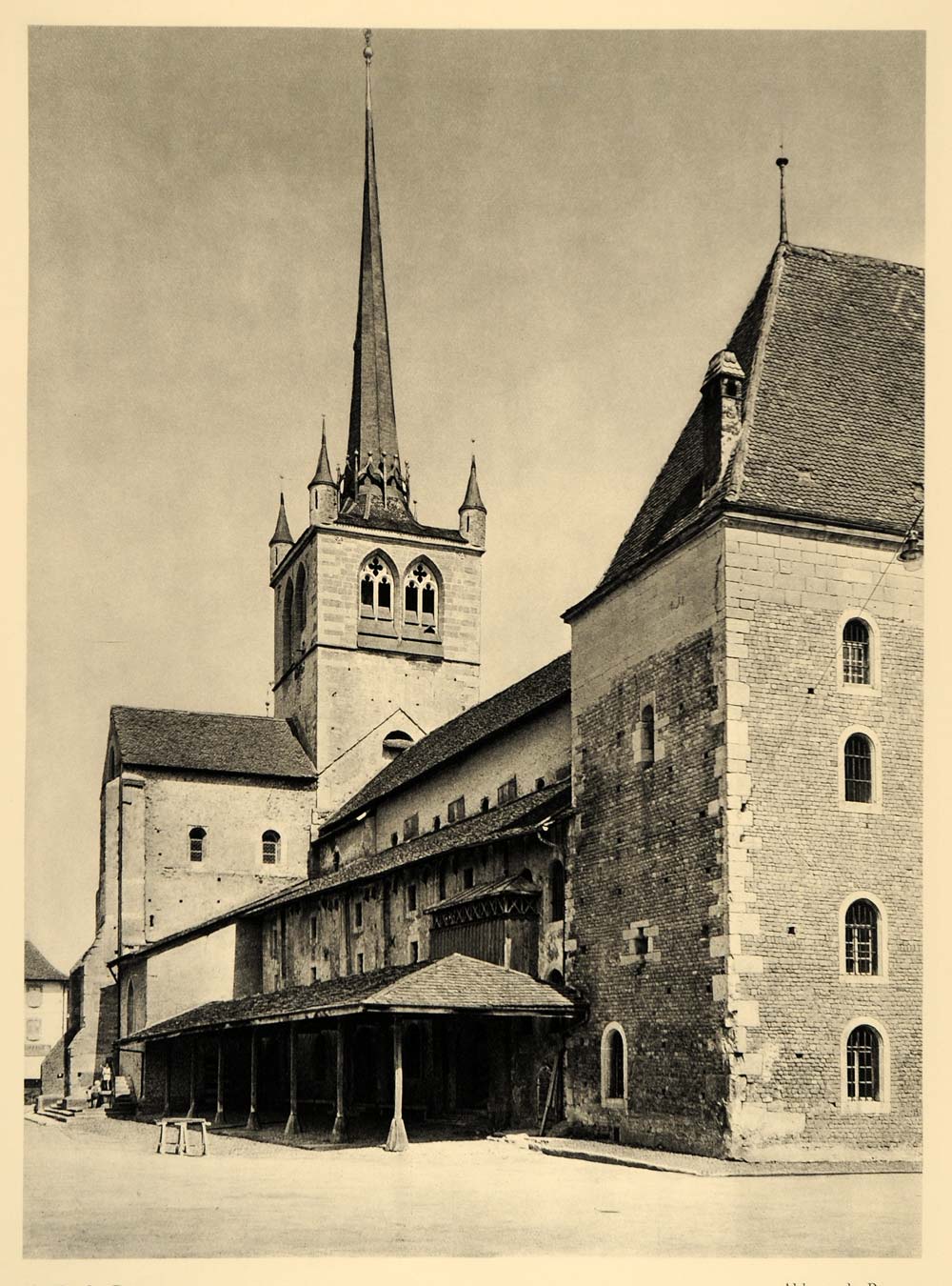 1938 Payerne Switzerland Abbey Church Martin Hurlimann - ORIGINAL SZ1