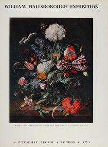 1958 Ad William Hallsborough Jan Davidsz de Heem Flower - ORIGINAL TC1