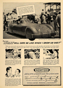 1950 Ad Gustaf Anderson Mike Norton Super-Sonic Car - ORIGINAL ADVERTISING TCE1