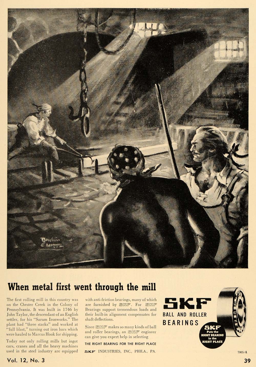 1946 Ad SKF Industries Inc Ball & Roller Bearings - ORIGINAL ADVERTISING TCE1