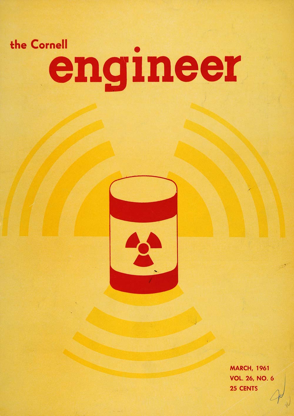 1961 Cover Cornell Engineer Huber Radioactive Waste Can - ORIGINAL TCE2