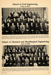 1959 Print Cornell Civil Chemical Engineering Classes - ORIGINAL HISTORIC TCE2