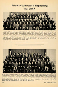 1959 Print Cornell Mechanical Engineering Graduates - ORIGINAL HISTORIC TCE2