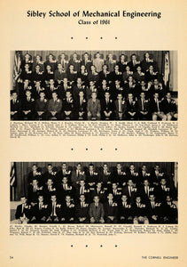 1961 Print Cornell Sibley Mechanical Engineering Class ORIGINAL HISTORIC TCE2