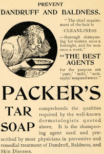 1895 Ad Remedial Treatment Diseases Packers Tar Soap - ORIGINAL ADVERTISING TFO1