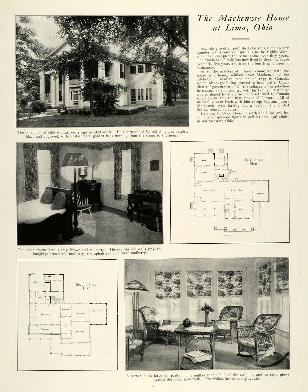 1917 Article W.L. Mackenzie Home Lima Ohio Architecture - ORIGINAL THB1