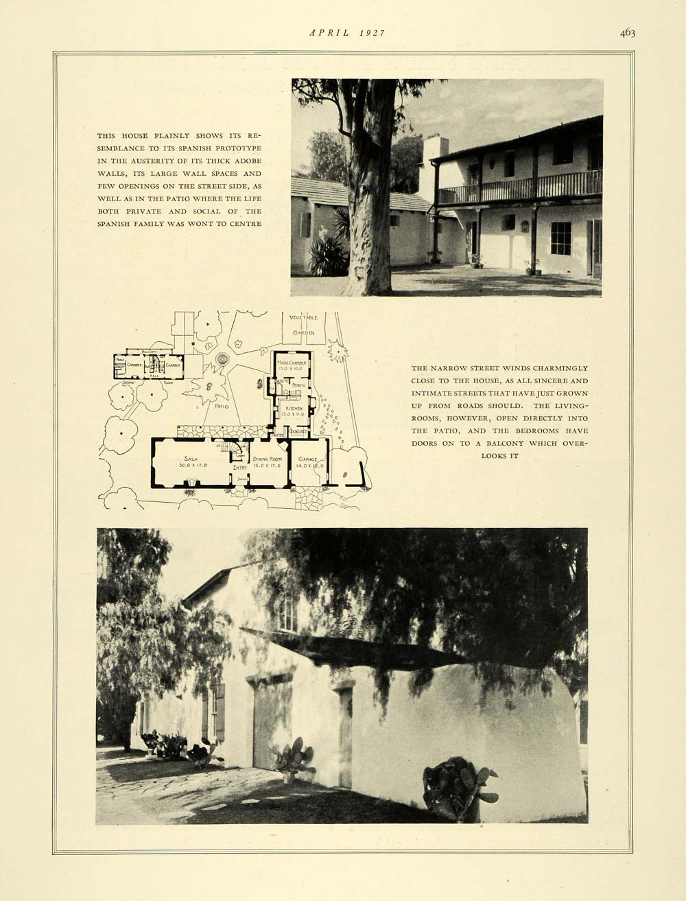 1927 Print Santa Ana Alice Beardsley Pasadena Home - ORIGINAL HISTORIC THB1