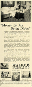 1927 Ad Walker Super Sink Dishwasher Household Chores - ORIGINAL THB1