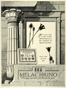 1924 Ad M. Melachrino Egyptian Tobacco Cigarettes Cork Straw Tips Smoking THM