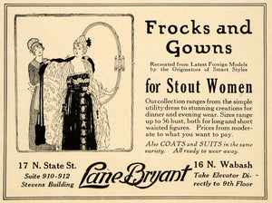 1920 Ad Lane Bryant Frock Gown Stout Women Clothing - ORIGINAL ADVERTISING THR1