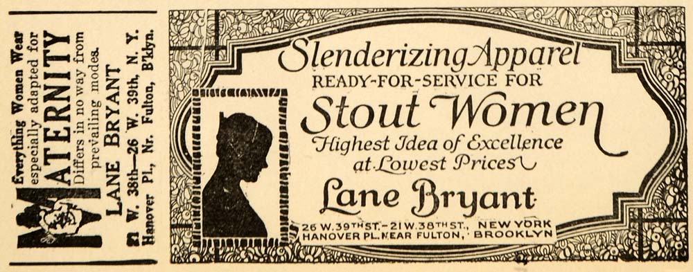 1923 Ad Lane Bryant Women Apparel Clothing Maternity - ORIGINAL ADVERTISING THR1
