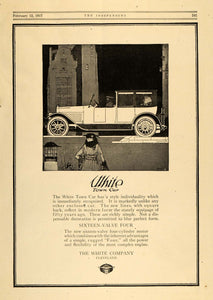 1917 Ad White Town Car Sixteen Valve Four Automobile - ORIGINAL ADVERTISING TIN2