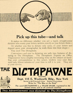 1917 Ad Dictaphone Record Device Columbia Graphophone - ORIGINAL TIN2