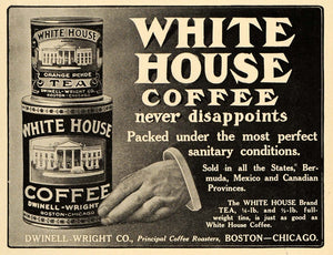 1908 Ad Dwinell-Wright Co. White House Coffee Beverage - ORIGINAL TIN4