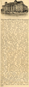 1911 Article Northwestern New Terminal Chicago Railway - ORIGINAL TIN4