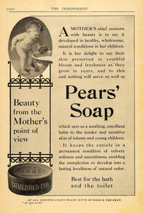 1909 Ad Pears Soap Toilet Bath Complexion Baby Skin - ORIGINAL ADVERTISING TIN4