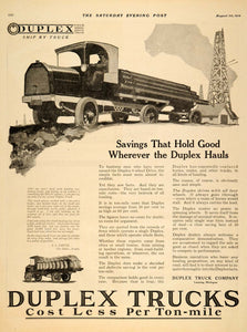 1919 Ad Duplex Trucks 4-Wheel Hauling Shipping Oil Rig - ORIGINAL TK1