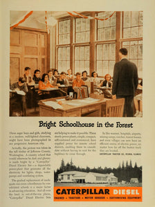 1947 Ad Caterpillar Diesel Electric Set Classroom Light - ORIGINAL TM1
