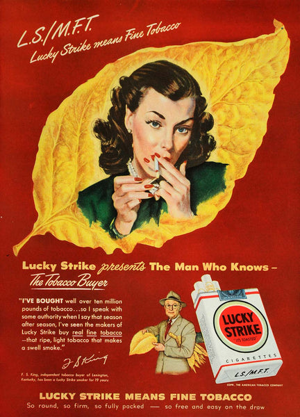 1948 Ad Lucky Strike Cigarettes F.S. King Tobacco Buyer - ORIGINAL