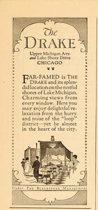 1925 Vintage Ad The Drake Hotel Michigan Ave. Chicago - ORIGINAL ADVERTISING TM2