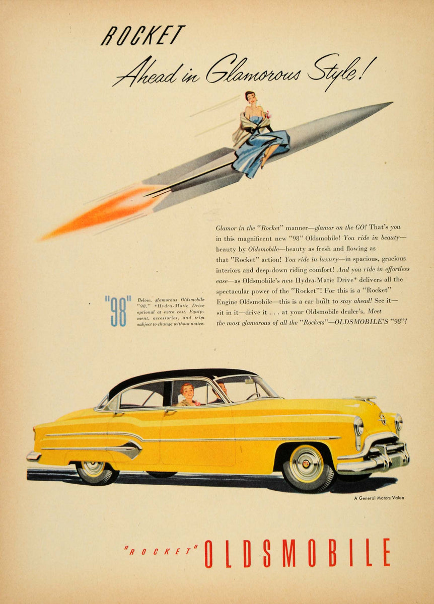 1951 Ad Vintage Rocket 98 Oldsmobile Hydra-Matic Drive - ORIGINAL TM3 ...