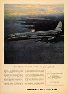 1958 Ad Boeing 707 Jet Flight 720 Commercial Service - ORIGINAL ADVERTISING TM3