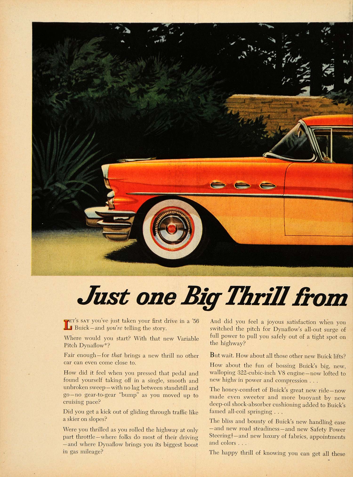 1956 Ad Red Automobile Buick Division General Motors - ORIGINAL ADVERTISING TM3