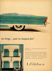 1956 Ad Lincoln Premiere Convertible Vera Maxwell Ford - ORIGINAL TM3