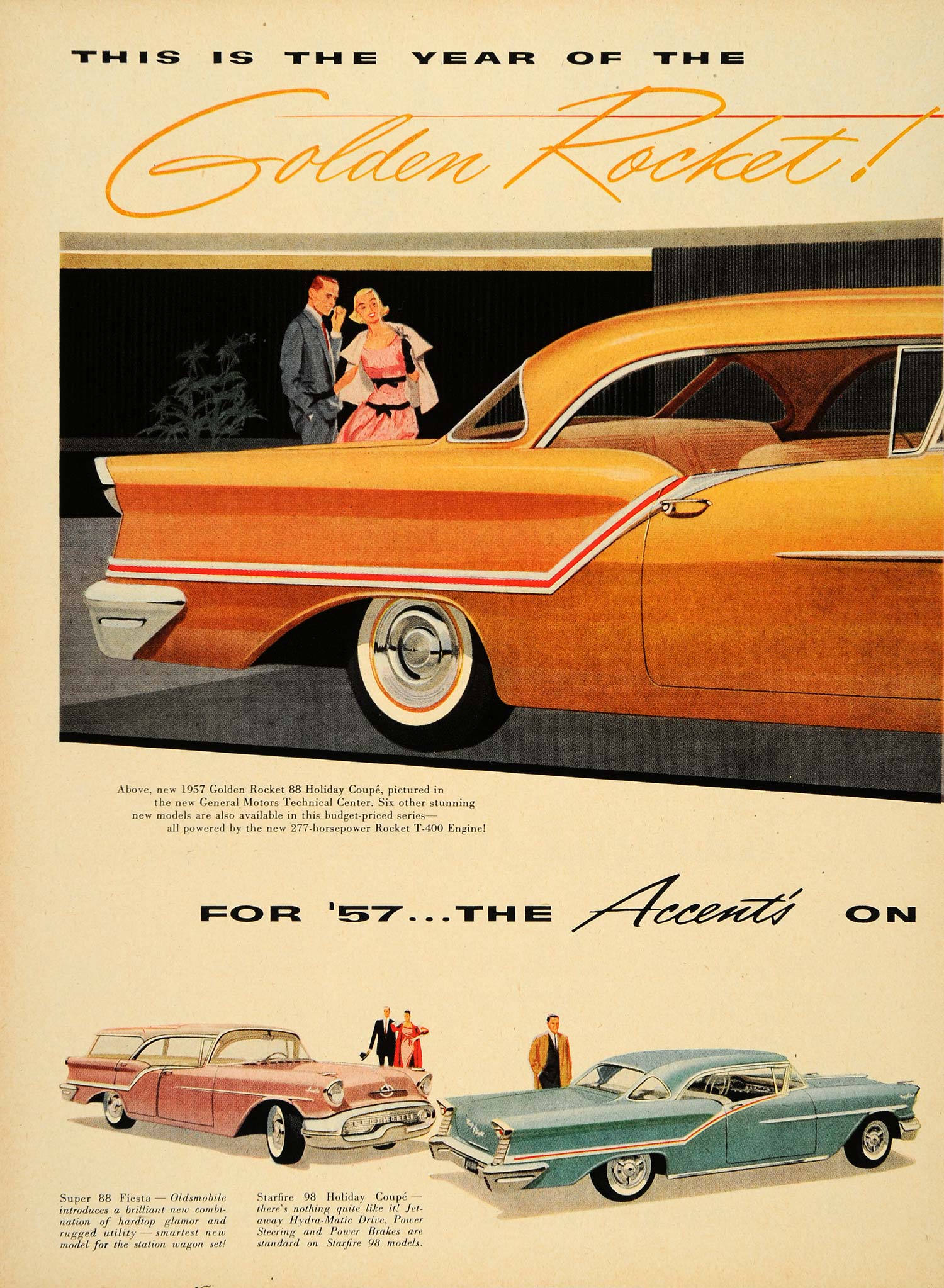 1956 Ad Golden Rocket 88 Coupe Oldsmobile Starfire Car - ORIGINAL TM3 ...